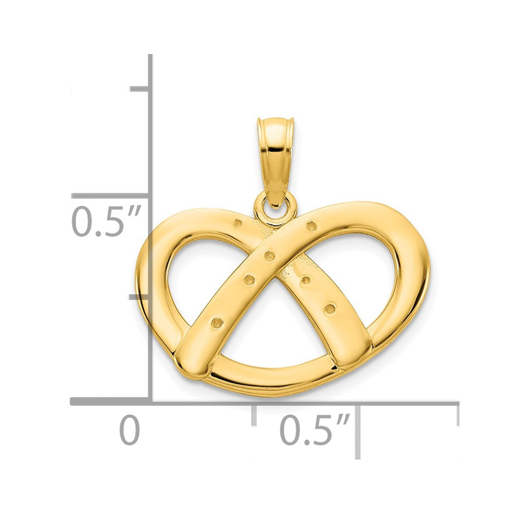 14k Yellow Gold  Pretzel Pendant