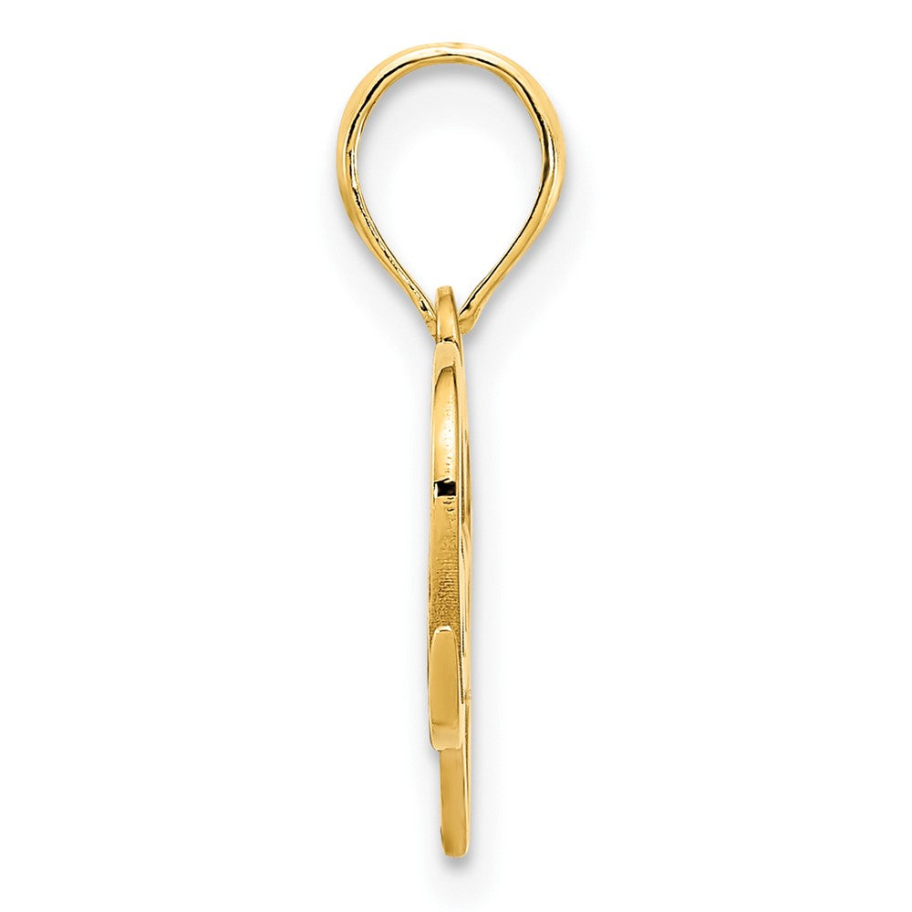 14k Yellow Gold LOVE Heart Pendant