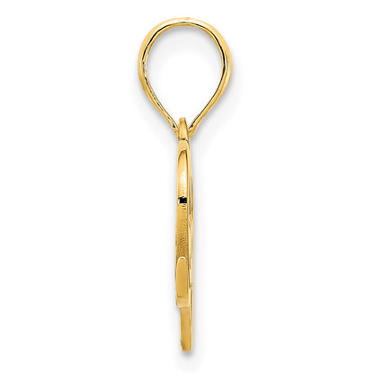 14k Yellow Gold LOVE Heart Pendant