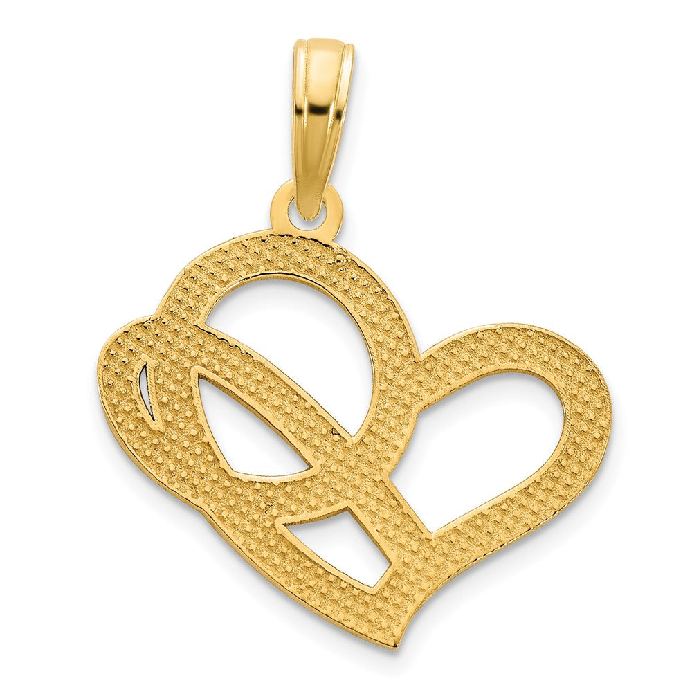 14k Yellow Gold LOVE Heart Pendant
