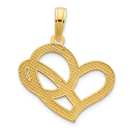 14k Yellow Gold LOVE Heart Pendant