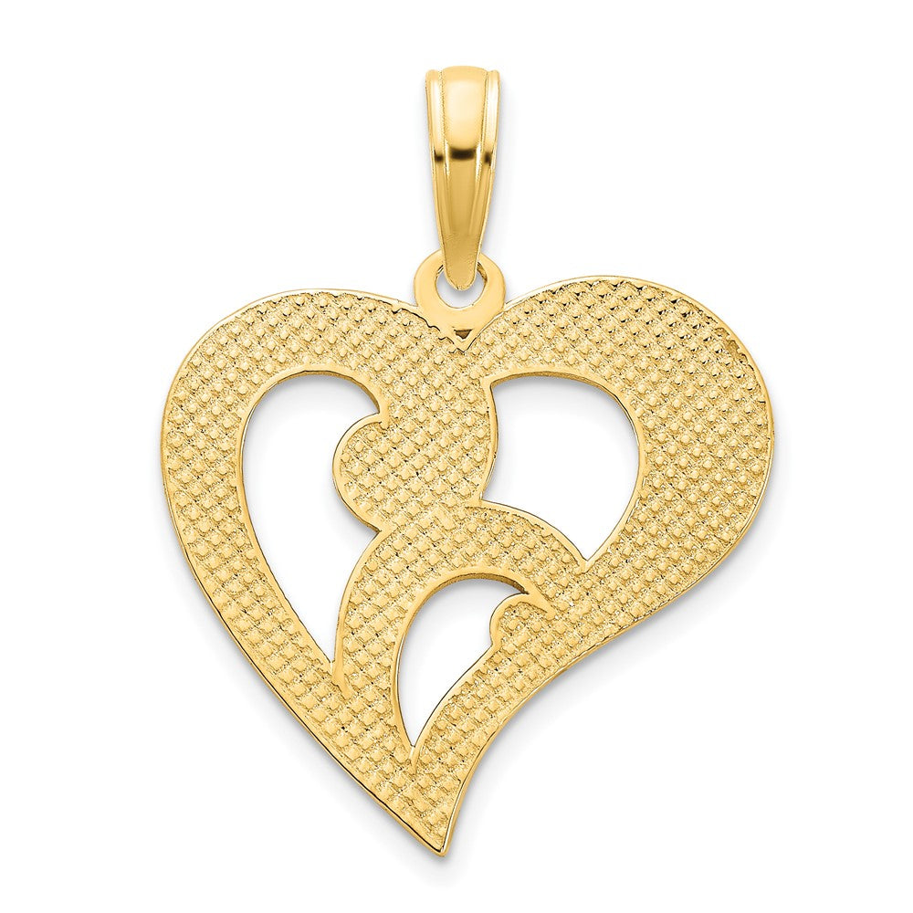 14k Yellow Goldy Fancy Heart Pendant