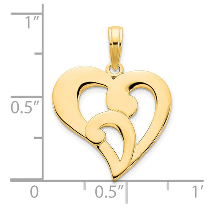 14k Yellow Goldy Fancy Heart Pendant