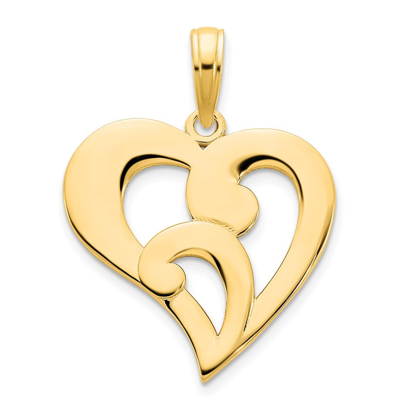 14k Yellow Goldy Fancy Heart Pendant