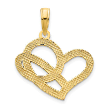 14k Yellow Gold  Fancy Heart Pendant