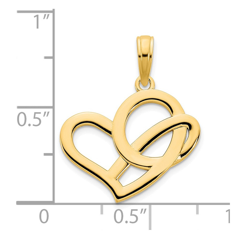 14k Yellow Gold  Fancy Heart Pendant