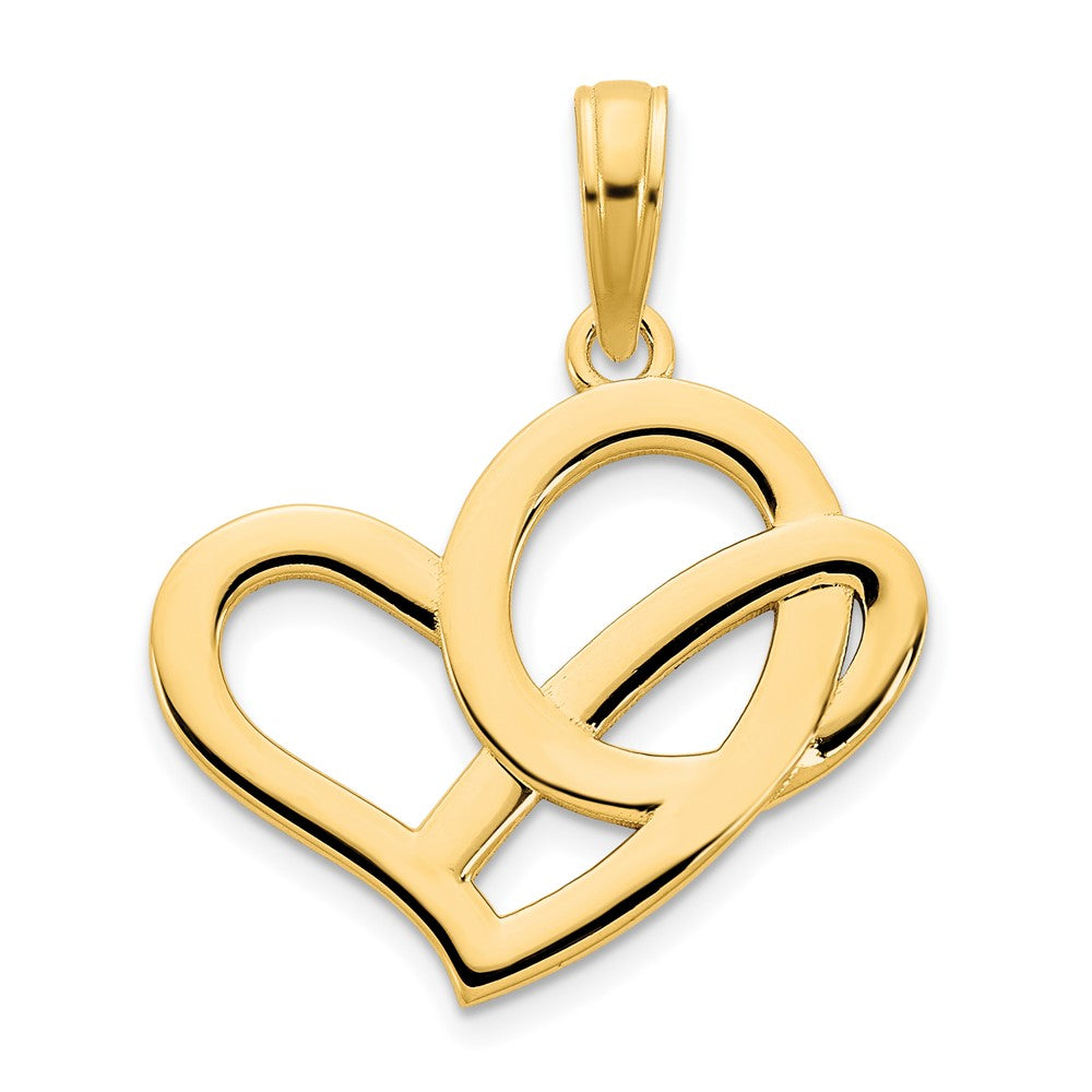 14k Yellow Gold  Fancy Heart Pendant