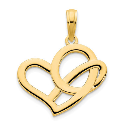 14k Yellow Gold  Fancy Heart Pendant
