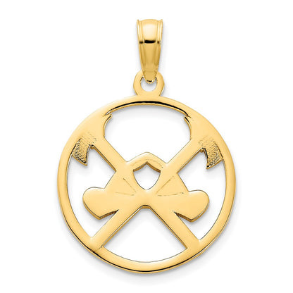 14k Yellow Gold Fireman Pendant