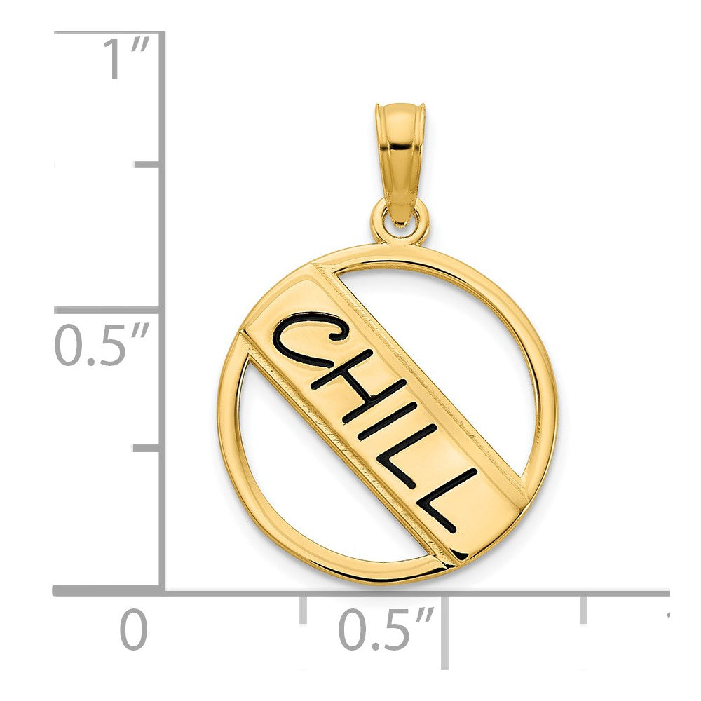 14k Yellow Gold Epoxy CHILL Pendant