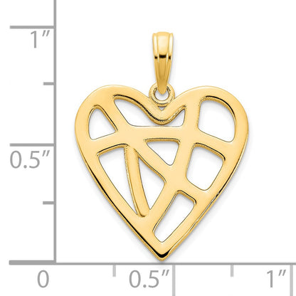 14k Yellow Gold Fancy Heart Pendant
