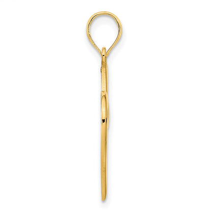 14k Yellow Gold Fancy Heart Pendant