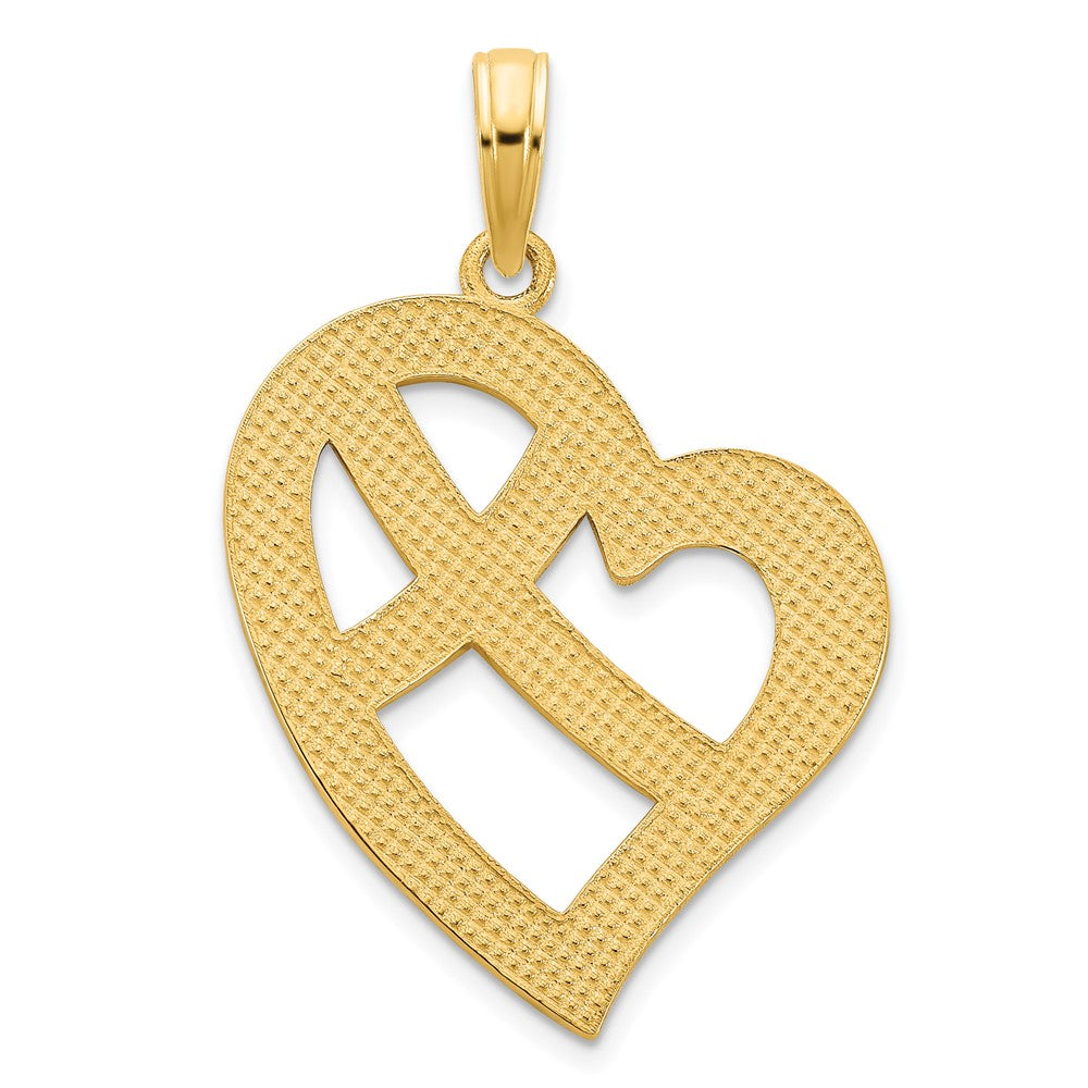 14k Yellow Gold Fancy Heart Pendant