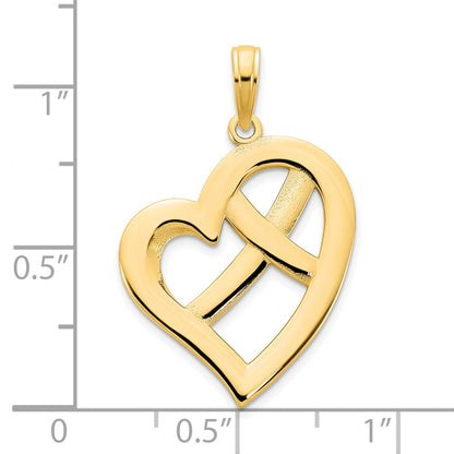 14k Yellow Gold Fancy Heart Pendant
