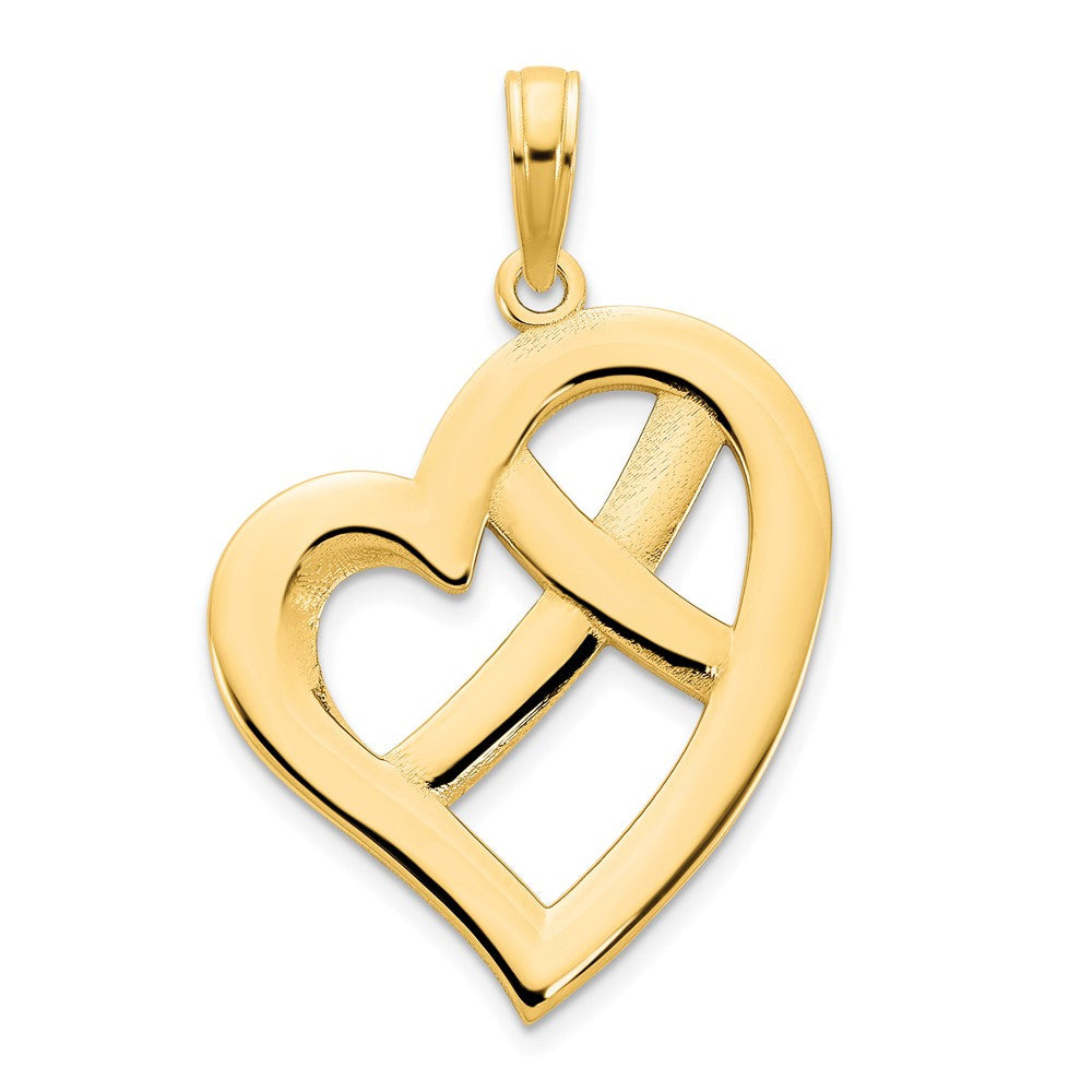 14k Yellow Gold Fancy Heart Pendant