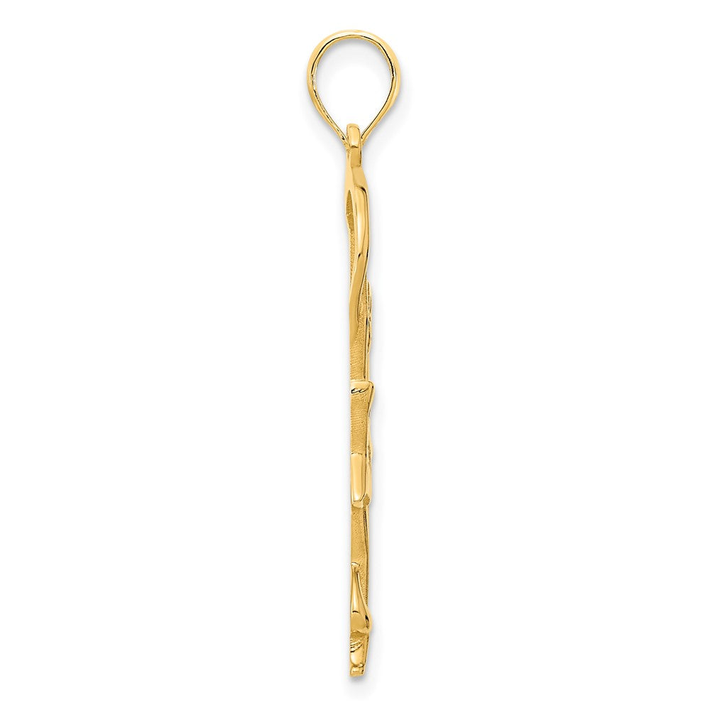 14k Yellow Gold Gymnast w/ Ribbon Pendant