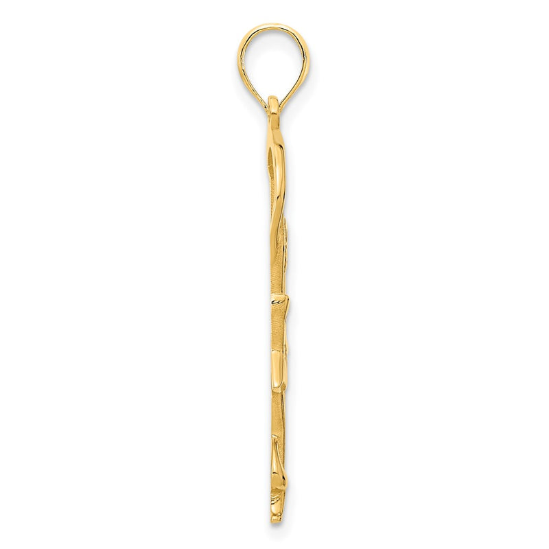 14k Yellow Gold Gymnast w/ Ribbon Pendant