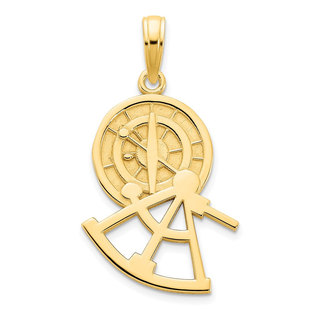 14k Yellow Gold Compass Pendant