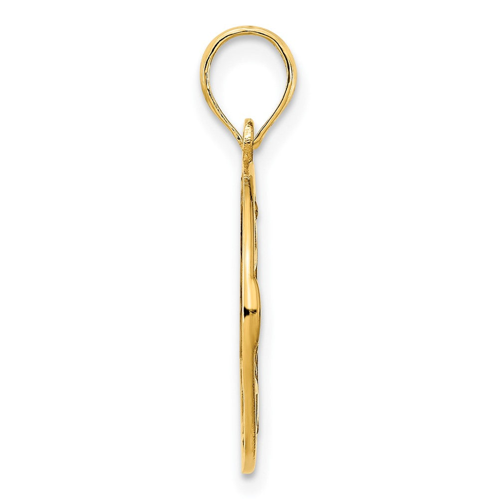 14k Yellow Gold Claddagh Circle Pendant