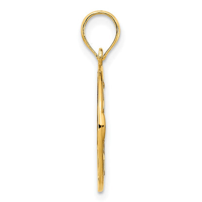 14k Yellow Gold Claddagh Circle Pendant