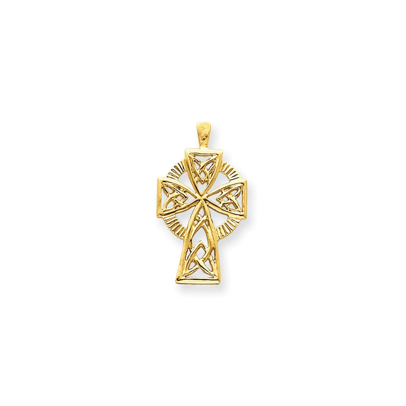 14k Yellow Gold Celtic Cross Charm