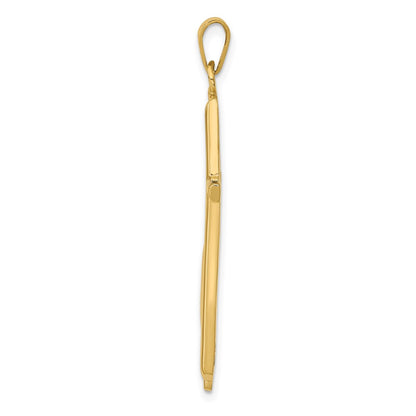 14k Yellow Gold Polished Cross w/Drape Pendant