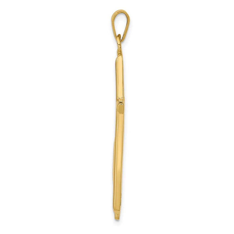 14k Yellow Gold Polished Cross w/Drape Pendant
