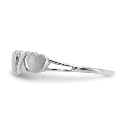 14k White Gold Triple Heart Ring