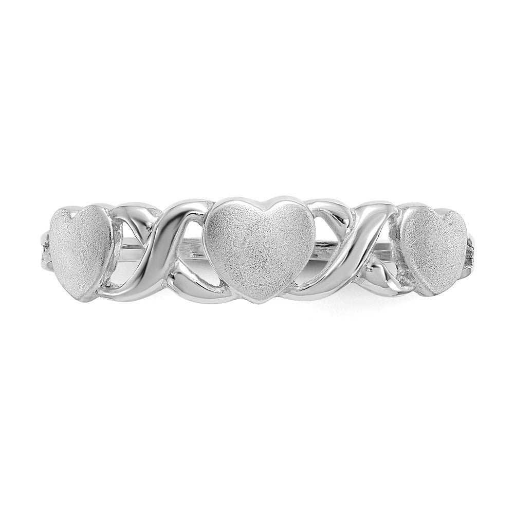 14k White Gold Triple Heart Ring