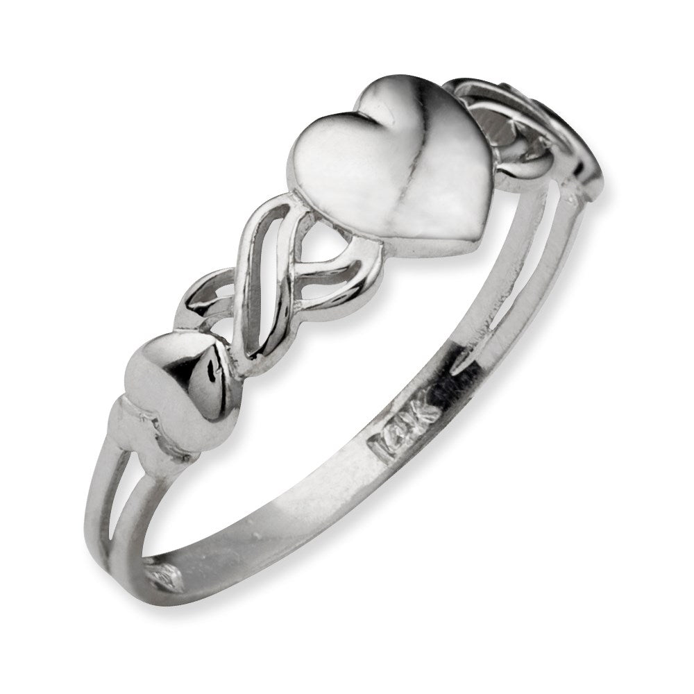 14k White Gold Heart Ring