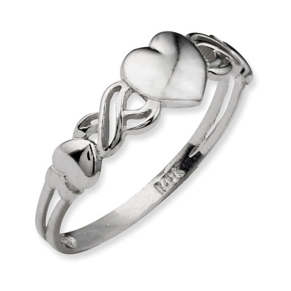 14k White Gold Heart Ring