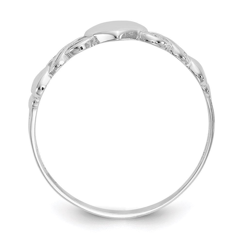 14k White Gold Heart Ring