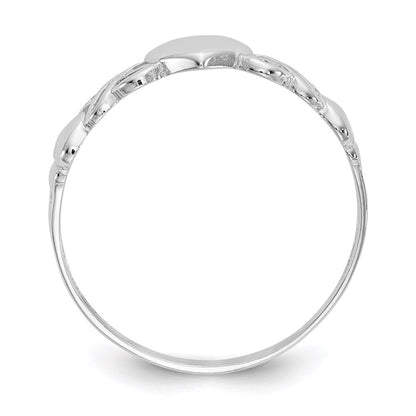 14k White Gold Heart Ring