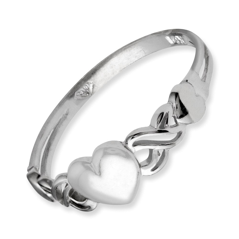 14k White Gold Heart Ring