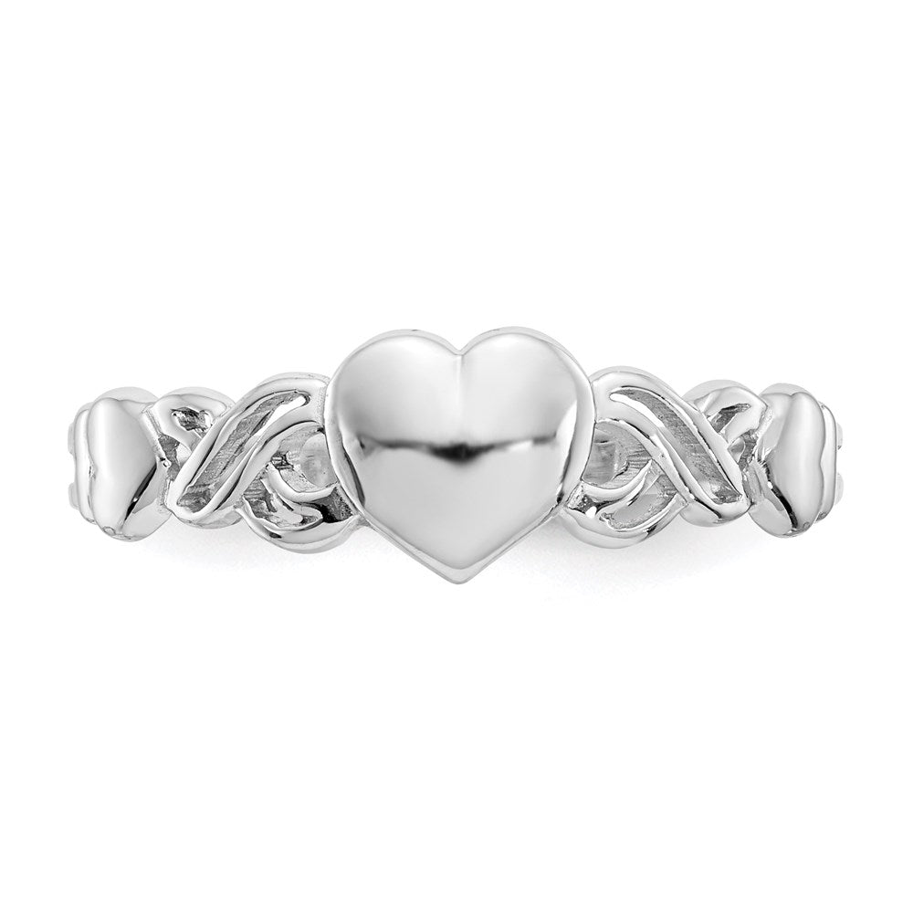 14k White Gold Heart Ring