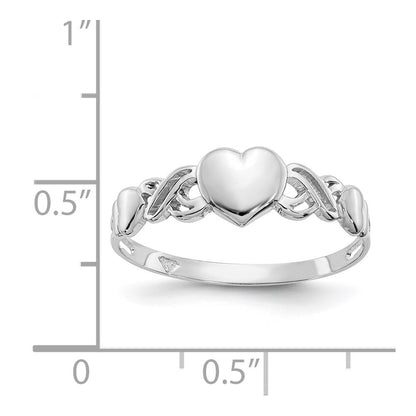 14k White Gold Heart Ring