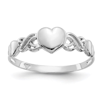 14k White Gold Heart Ring