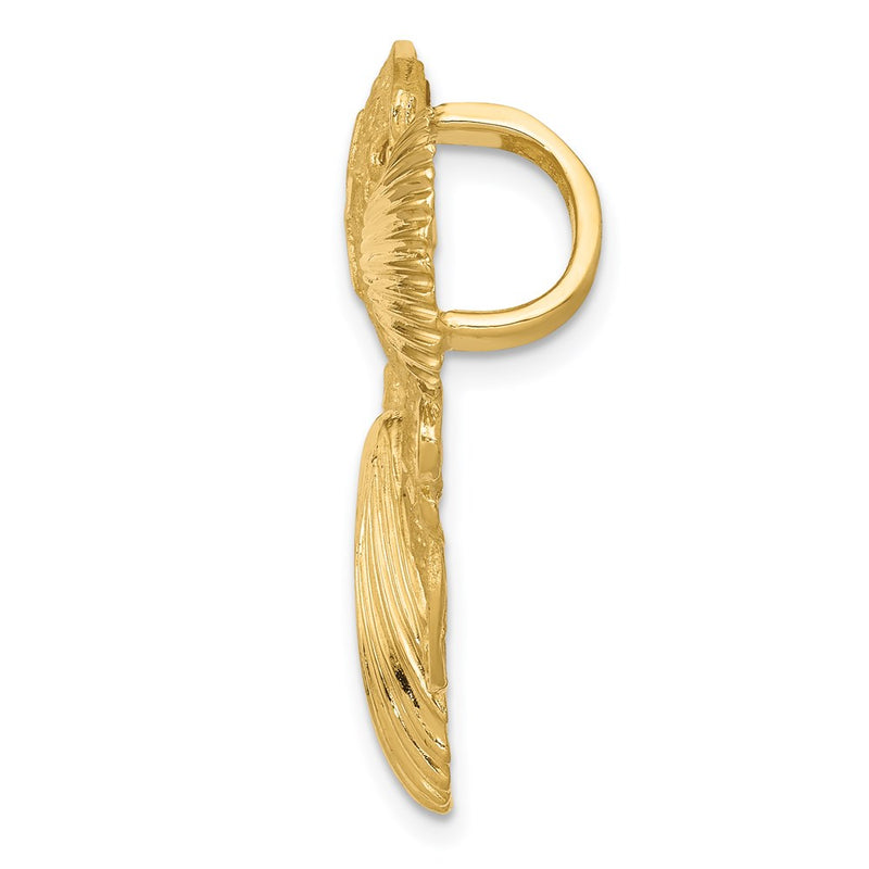 14k Yellow Gold Sea Life Diamond-cut Omega Slide