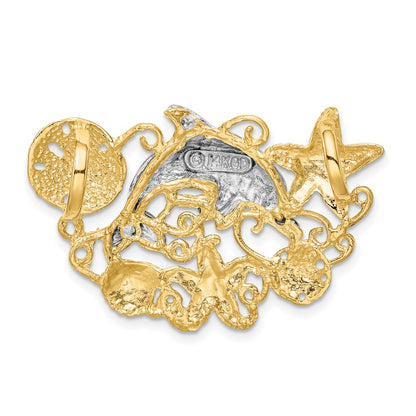 14k Two-tone Gold Sea Life Fits 5mm/6mm Slide