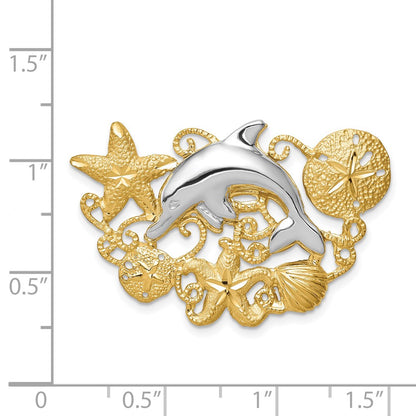 14k Two-tone Gold Sea Life Fits 5mm/6mm Slide