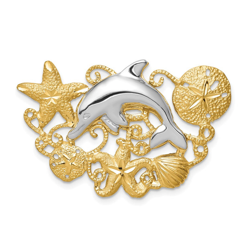 14k Two-tone Gold Sea Life Fits 5mm/6mm Slide