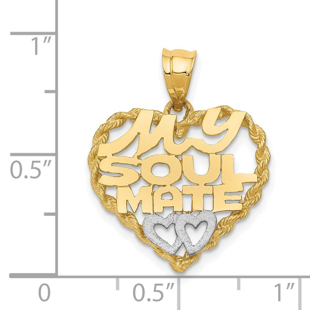 14k Yellow & Rhodium Gold w/Rhodium MY SOULMATE Pendant