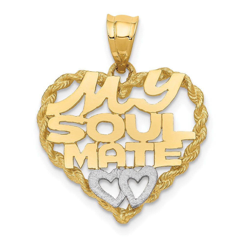 14k Yellow & Rhodium Gold w/Rhodium MY SOULMATE Pendant