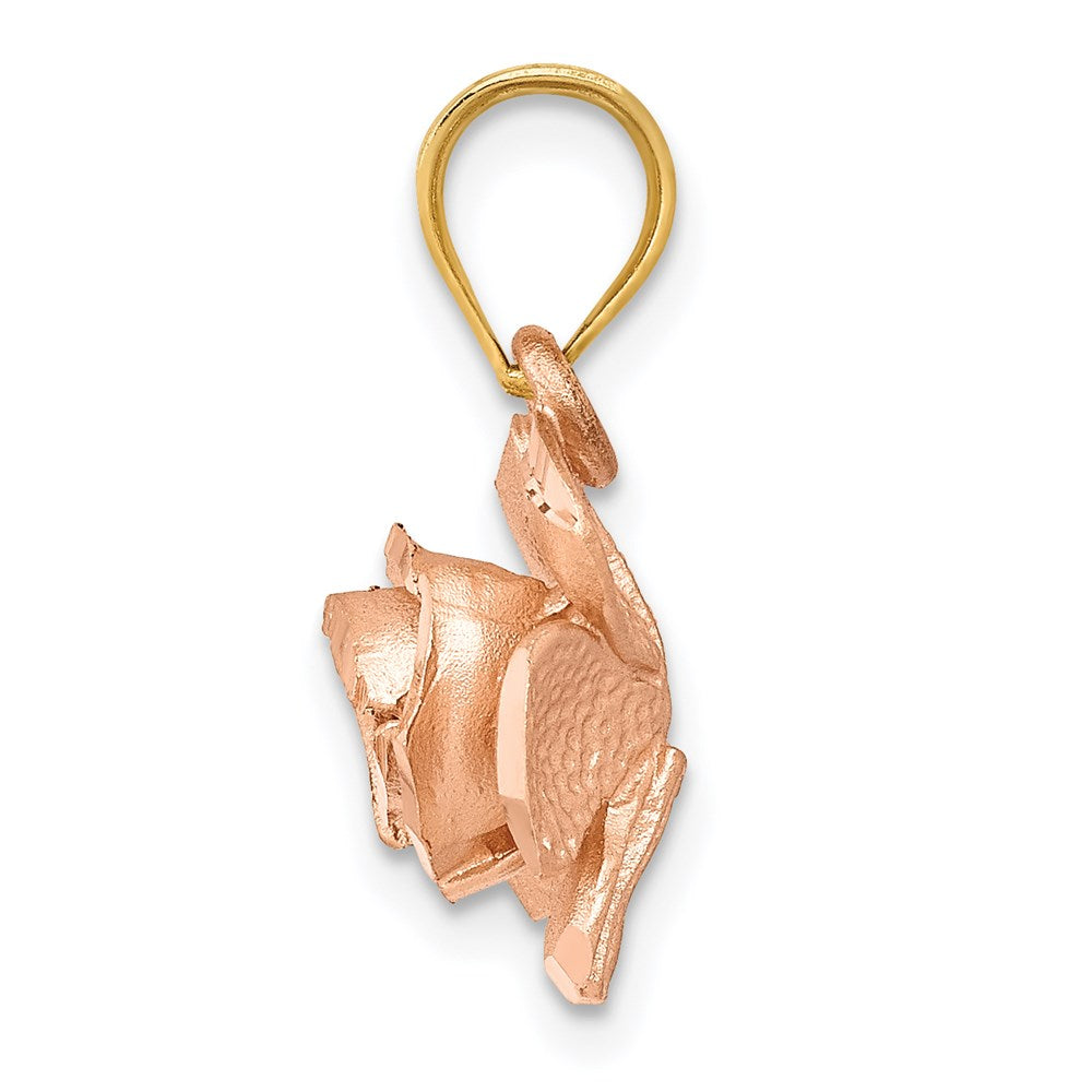 14k Two-tone Gold Rose Charm