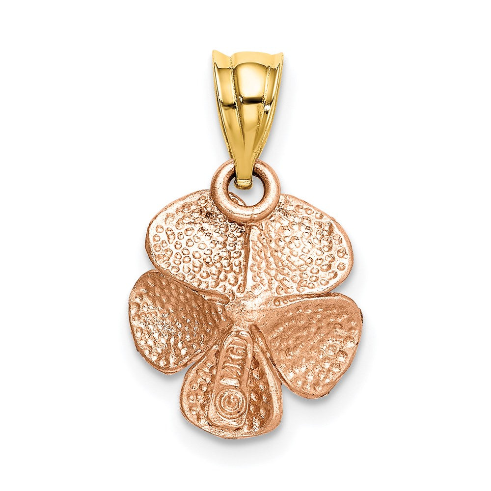 14k Two-tone Gold Rose Charm