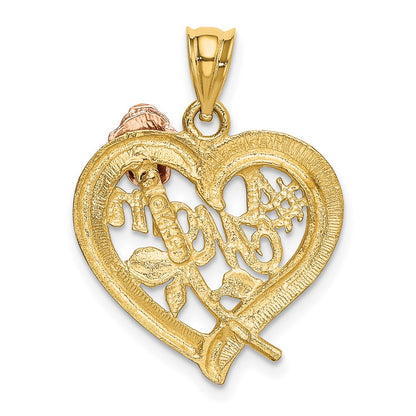 14k Two-tone Gold Two-tone Gold w/Rhodium Mom Charm