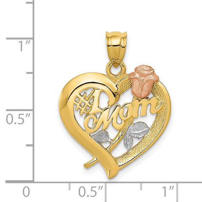 14k Two-tone Gold Two-tone Gold w/Rhodium Mom Charm