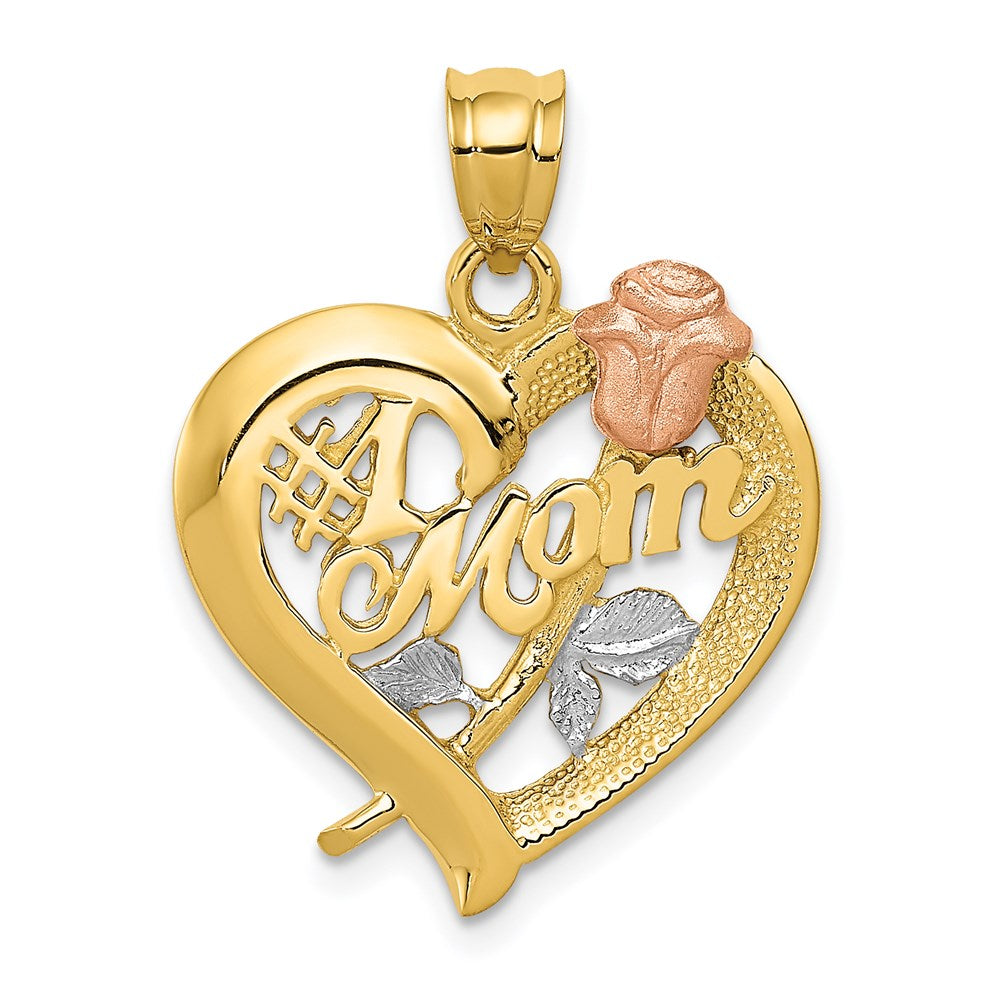 14k Two-tone Gold Two-tone Gold w/Rhodium Mom Charm
