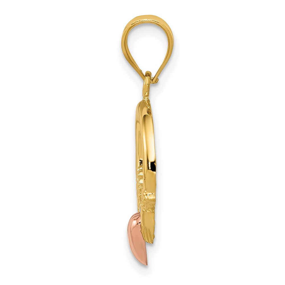 14k Two-tone Gold Claddagh Pendant