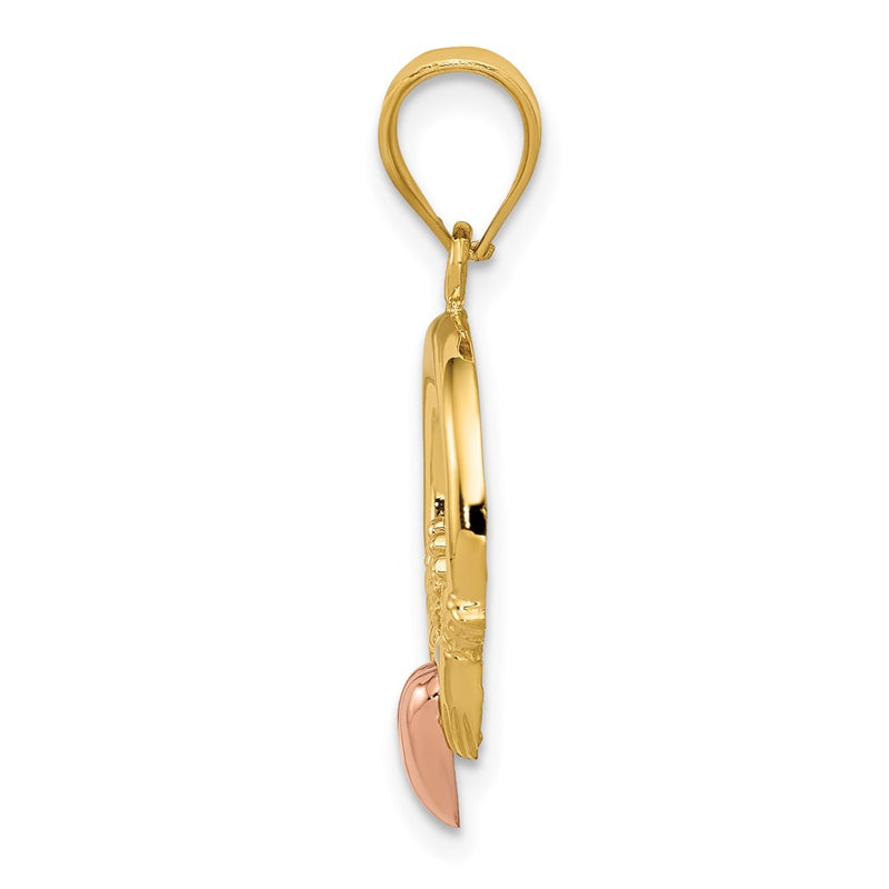14k Two-tone Gold Claddagh Pendant